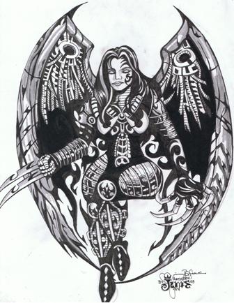 Cyborg angel tattoo 